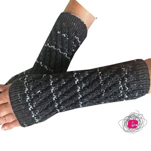 Stulpen, gestrickte Armstulpen, Pulswärmer anthrazit