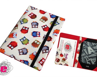 e-reader pouch, sleeve for ebookreader, owls