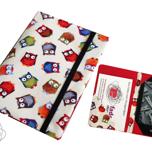 e-reader pouch, sleeve for ebookreader, owls