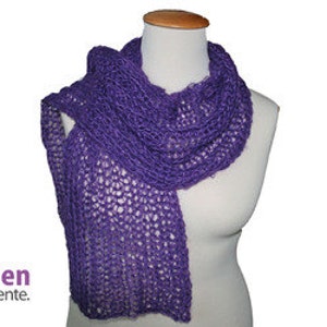 Scarf Lace knitted, lilac scarf, handknitted, silk and mohair