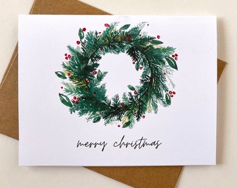 Elegant Handmade Watercolor Christmas Cards