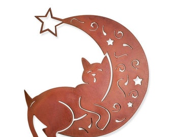 Metal Cat on The Moon de Elizabeth Keith Designs