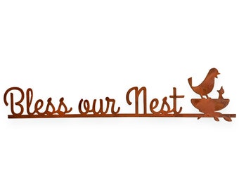 Bendice nuestro letrero de nest metal por Elizabeth Kieth Deisngs