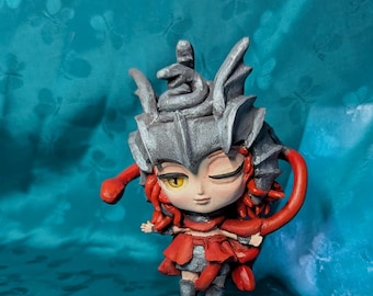 OOAK handmade collectible chibi figurine of Messmer the Impaler from Elden Ring Shadow of The Erdtree