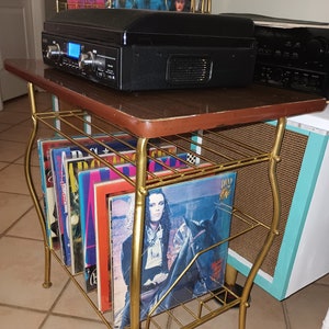 Vintage 1950s Mid-Century Retro Record Bar Table