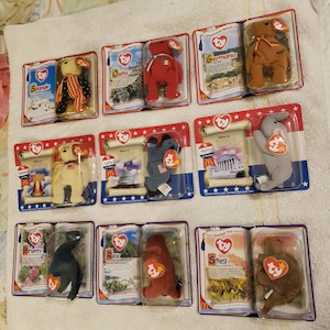HOT DEAL! 68 pc. Lot of McDonald&#39;s Teenie Beanie Babies 1996-2000 release dates
