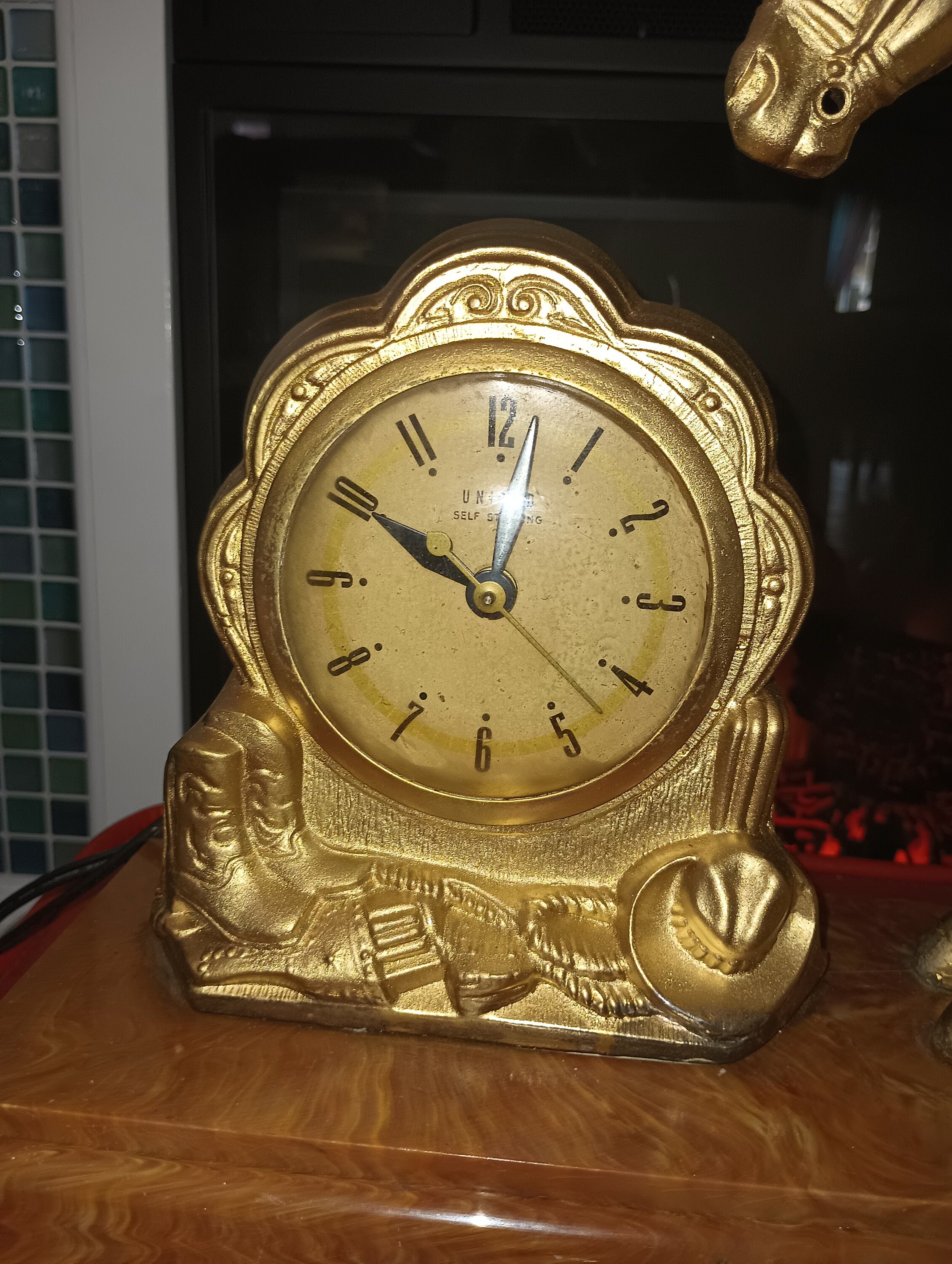 1960s Vintage Kitschy Western Horse Clock nickel Etsy