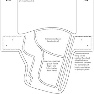 PDF Digital Pattern - Sig P226 Railed OWB SnapOn Style Leather Holster Pattern