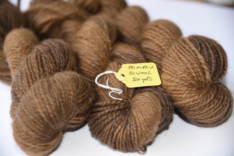 Alpaca Wool Blend Yarn Bulky 200 yards Brown American Etsy
