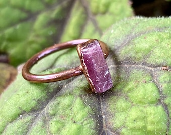 Raw Ruby copper electroformed ring