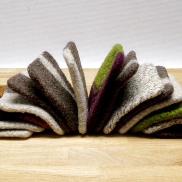 Kitchen Scrubber: Non-Abrasive Felted Wool Scouring Pad, Cast Iron Scrubber, Eco Friendly Gift, Ready to Ship