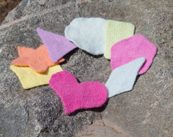 Felted Organic Wool Educational Shape Set, Waldorf Shape Toy, Textured Immersion Learning, Ready to Ship