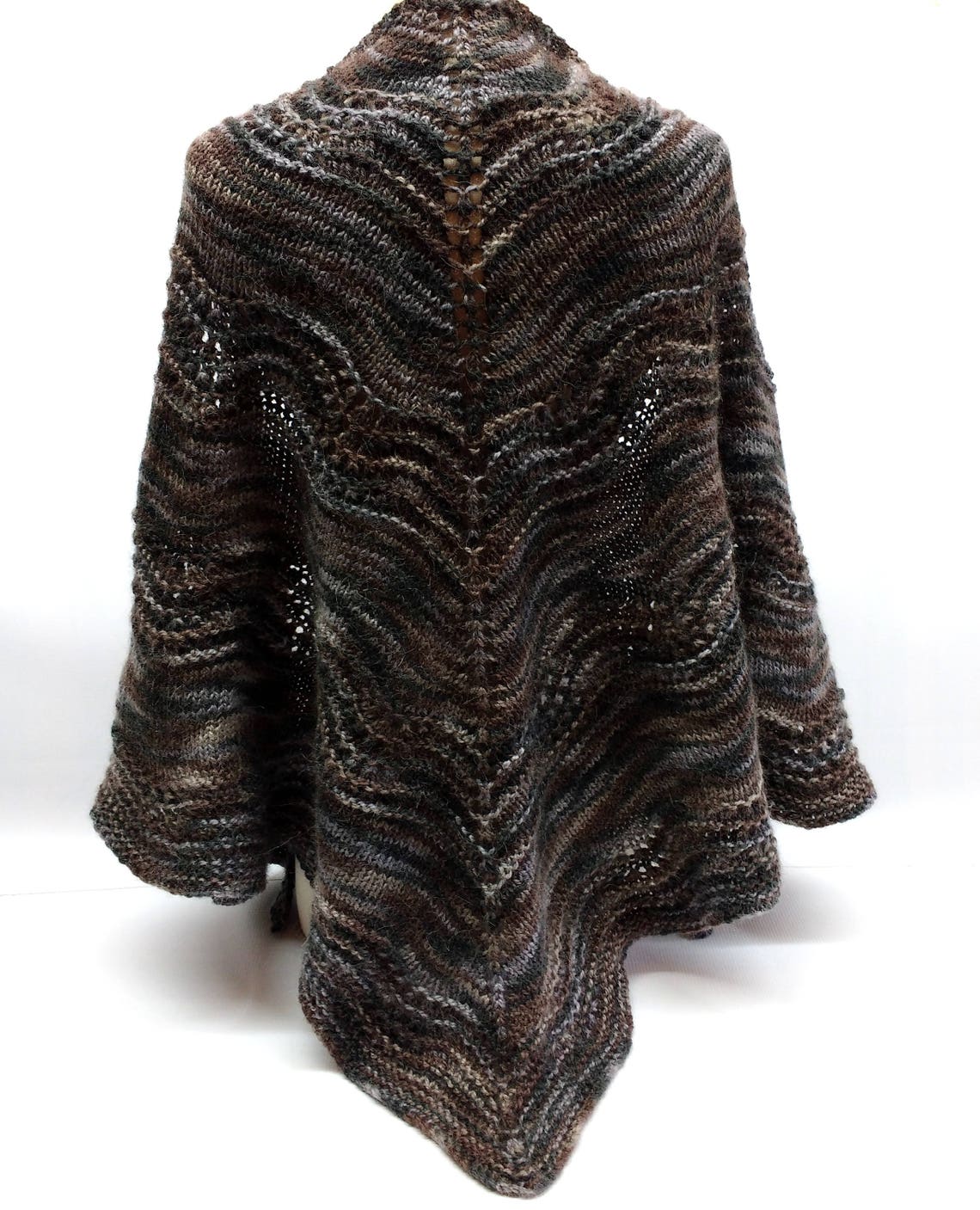 Scalloped Lace Shawl Romantic Hand Knit Feather and Fan Etsy