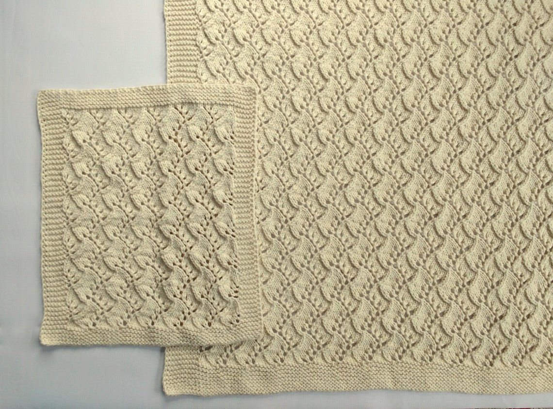 Organic Cotton Baby Blanket, River Lace Organic Baby Blanket, Organic