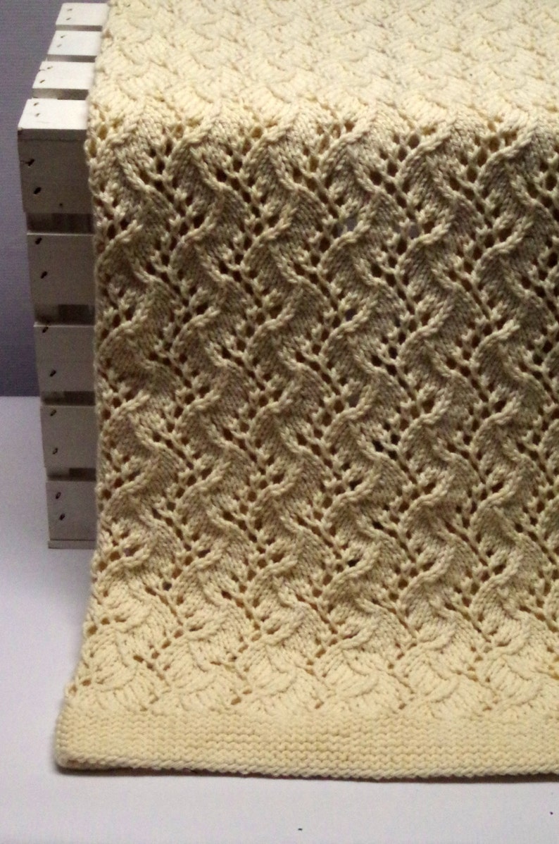 Organic Cotton Baby Blanket, River Lace Organic Baby Blanket, Organic