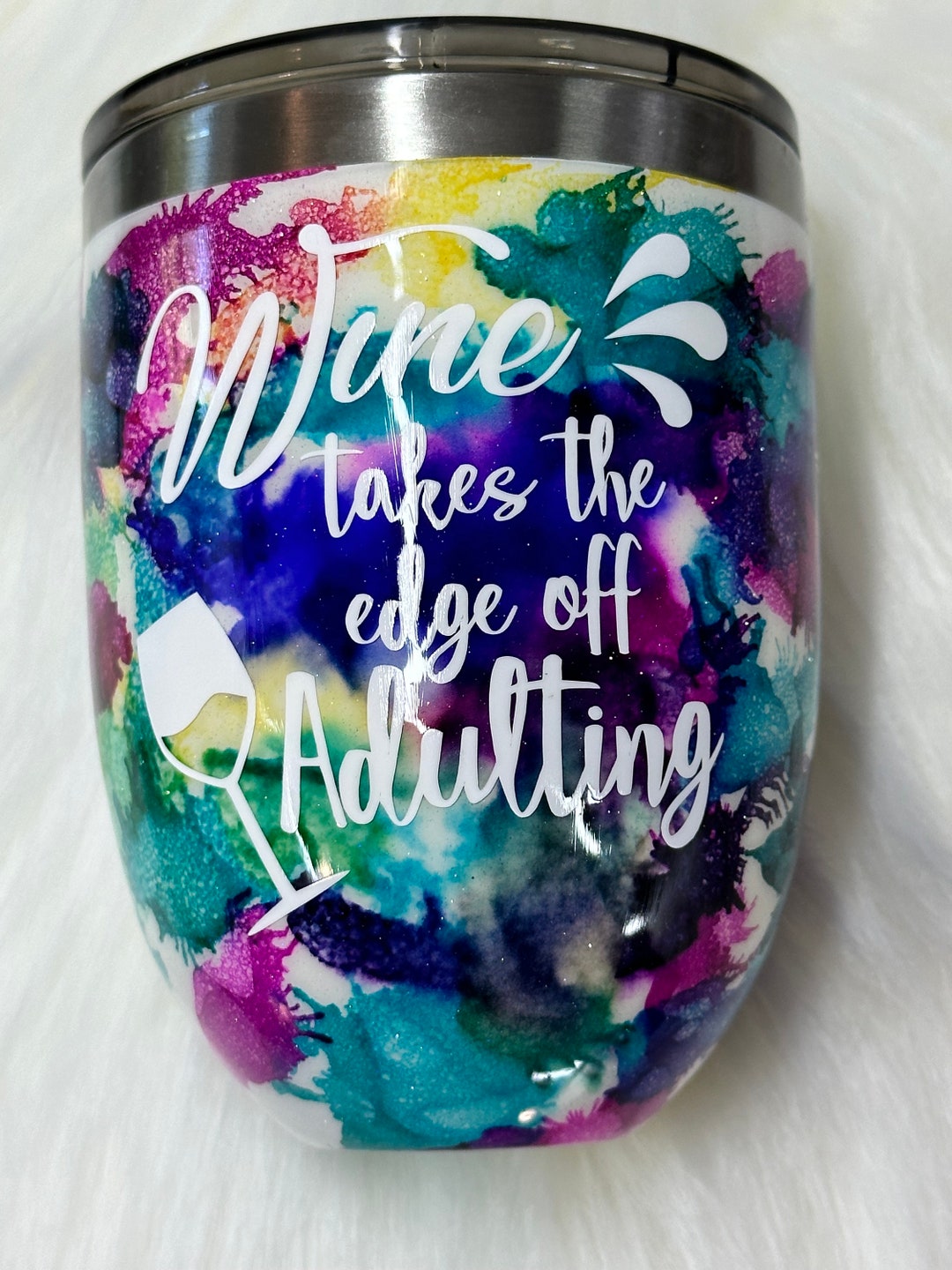 Color Splash Adulting 12 Oz Wine - Etsy