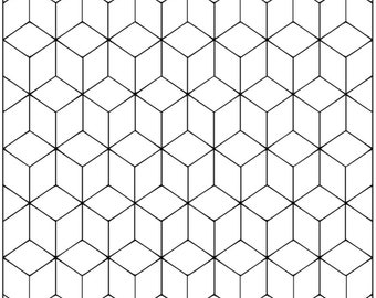 Tumbling Blocks 3D Blocks template svg