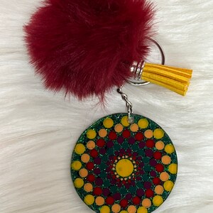 Fall Dot Mandala key chain