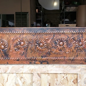 33&quot; Hand Hammered Copper Farmhouse Sink with Daisy Apron Design -- Multiple Bowl Configurations Available