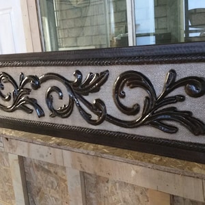 36&quot; Hand Hammered One Well Copper Farmhouse Sink with Vine Design with Silver Detailing on Apron