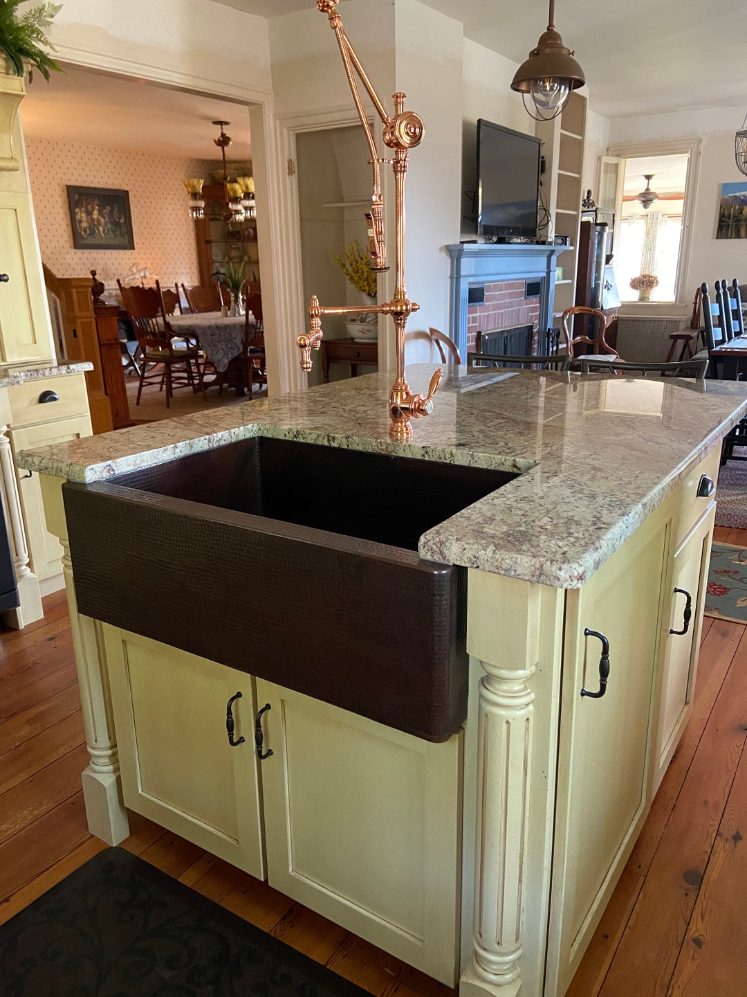 Hand Hammered COPPER Farmhouse Kitchen Sink Variable Sizes Custom