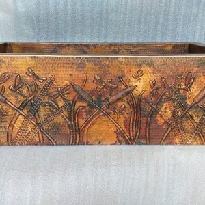 Gorgeous Hand Hammered Copper Farmhouse Kitchen Sink with DRAGONFLY Design -- Multiple Sizes Available