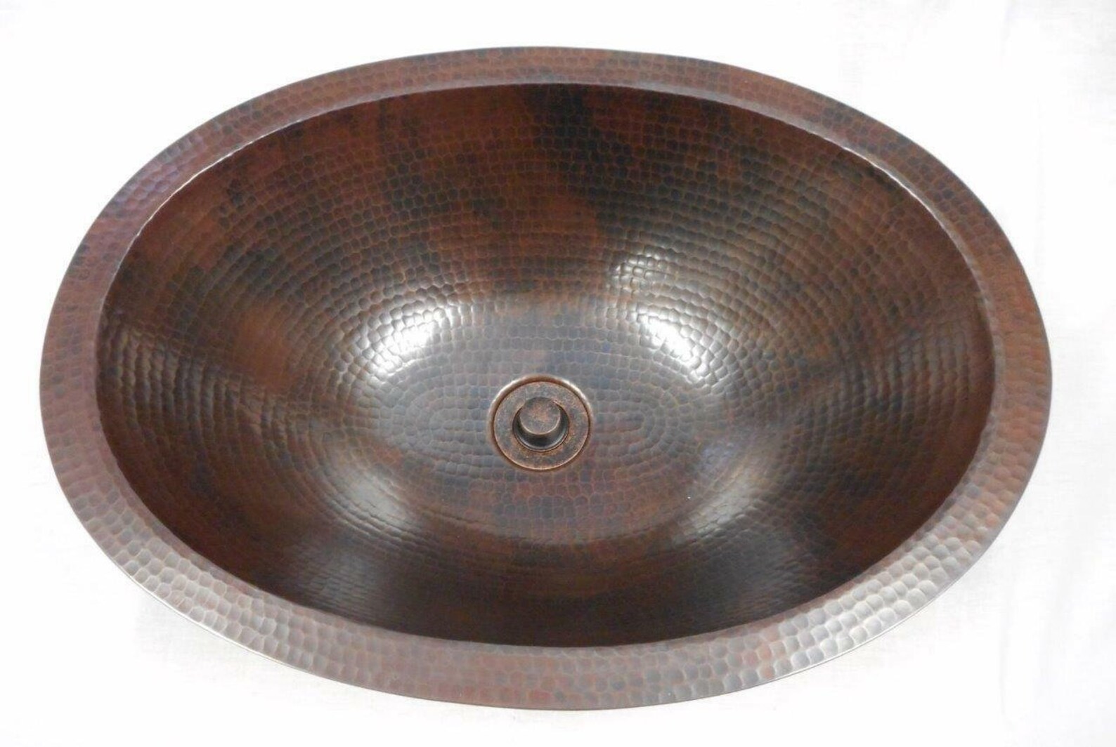 19 Oval Hand Hammered Copper Undermount Bathroom Sink Etsy