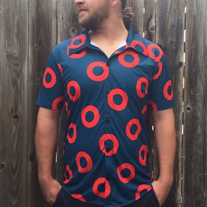 Phish Fishman Men's Donut Shirt Button Up / Button Down / You Enjoy My Shirt