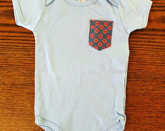 Donut Baby Pocket One Piece in Baby Blue / You Enjoy My Shirt FINAL SALE