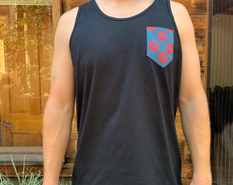 Men's Donut Pocket Tank Top Shirt in Black / You Enjoy My Shirt FINAL SALE