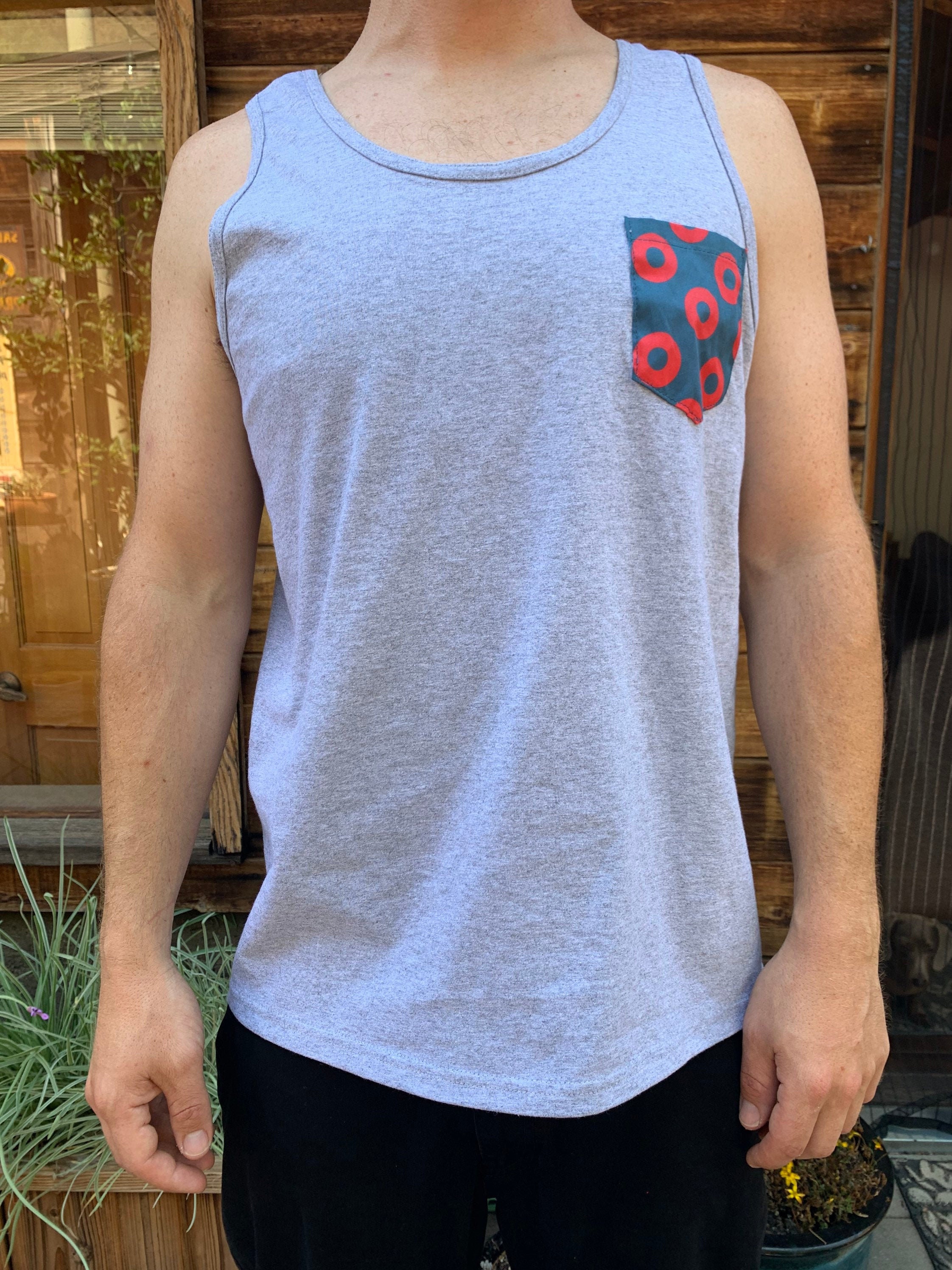 Forskelle stof morgenmad Men's Donut Pocket Tank Top in Heather Gray / You Enjoy My - Etsy