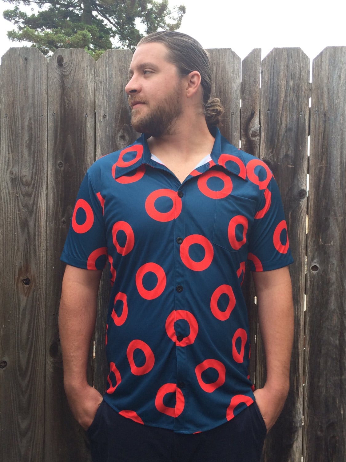 Phish Fishman Men's Donut Shirt Button Up / Button Down / You Enjoy My Shirt