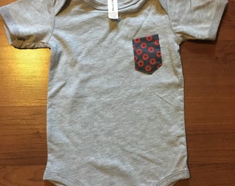 Donut Baby Pocket One Piece in Heather Gray / Baby / You Enjoy My Shirt FINAL SALE