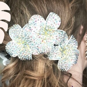 Puede incluir: Un conjunto de tres pinzas para el pelo con forma de flor blanca con pedrer&iacute;a iridiscente. Las pinzas est&aacute;n dispuestas en racimo y son perfectas para a&ntilde;adir un toque de brillo a cualquier peinado.