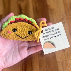 Crochet Emotional Support Taco Plushie Amigurumi Handmade Stuffed Toy