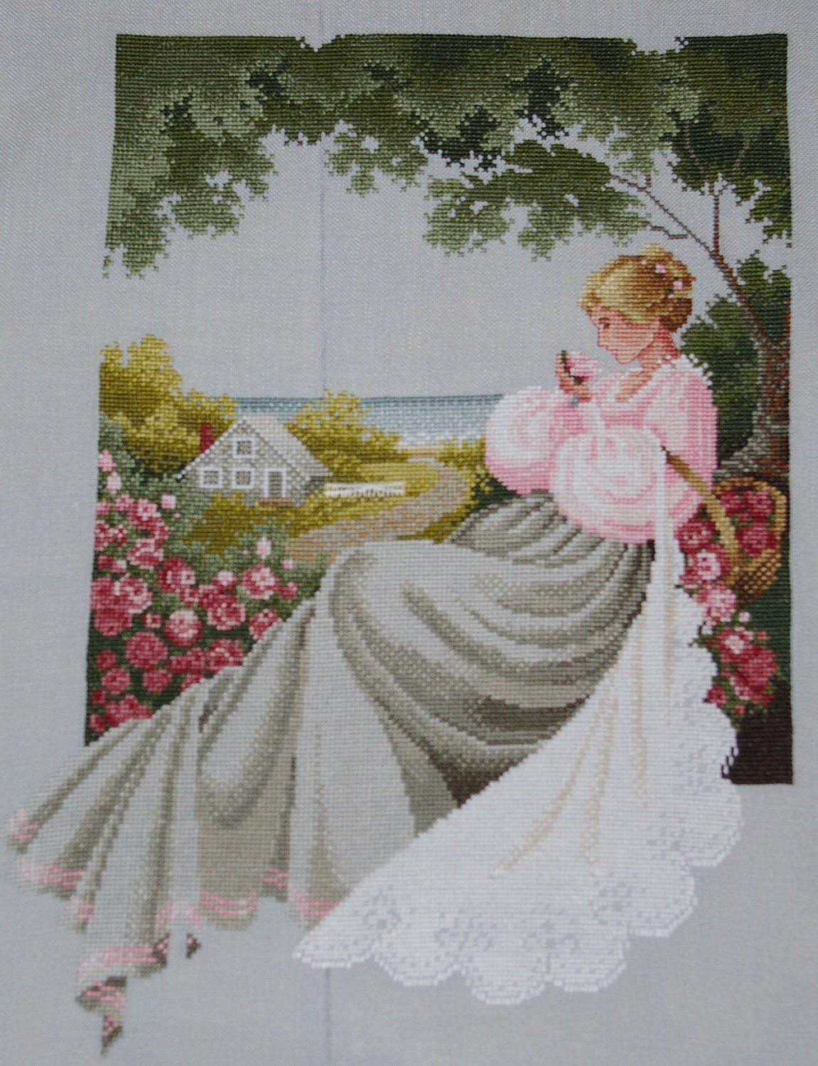 Lavender and on sale lace cross stitch