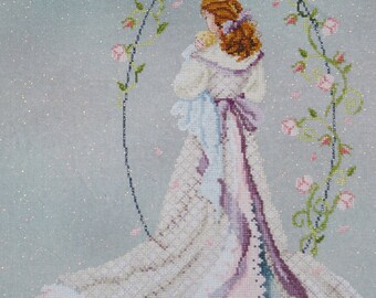 Mother and Baby Under The Arbor of Love Unframed Cross Stitch Picture, Passione Ricamo Cross Stitch Home Decor