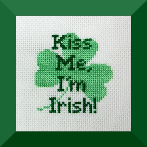 Kiss Me I M Irish Cross Stitch Pattern Shamrock Etsy