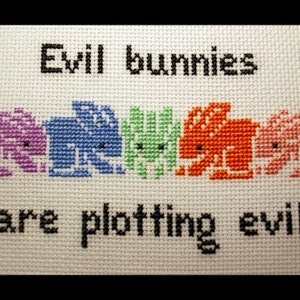 Evil Bunnies Are Plotting Evil Cross Stitch Pattern PDF, Instant Download