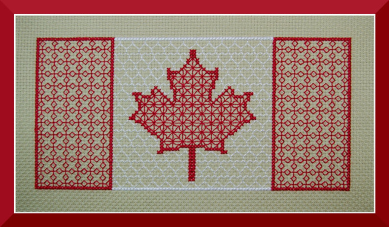 Canada Flag Blackwork Pattern Canadian Maple Leaf Counted Etsy