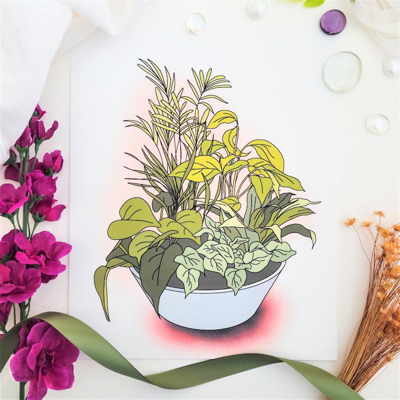 Pothos Plant Art Print House Plant Illustration Indoor - Etsy