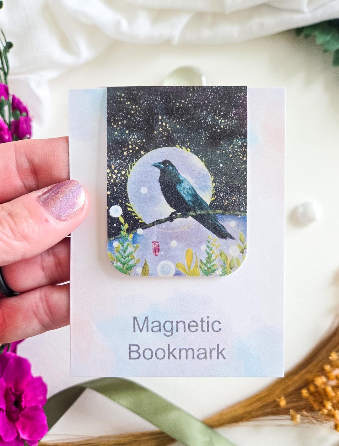 Mystical Crow Bookmark, Dark Academia Magnetic Page Marker - Etsy