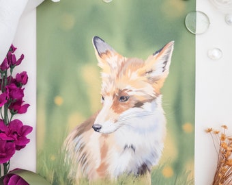 Red Fox Art Print: Original Wildlife Illustration, Animal Lover Gift