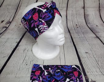 Skeleton Rose Twist Headband, Stretchy Adult Headband