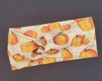 Pumpkin Twist Headband, Stretchy Adult Headband