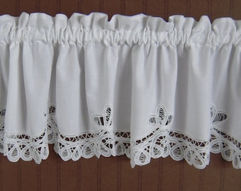 Beautiful Hand Princess Applique Embroidery Batten Lace Cotton Valance Curtain 