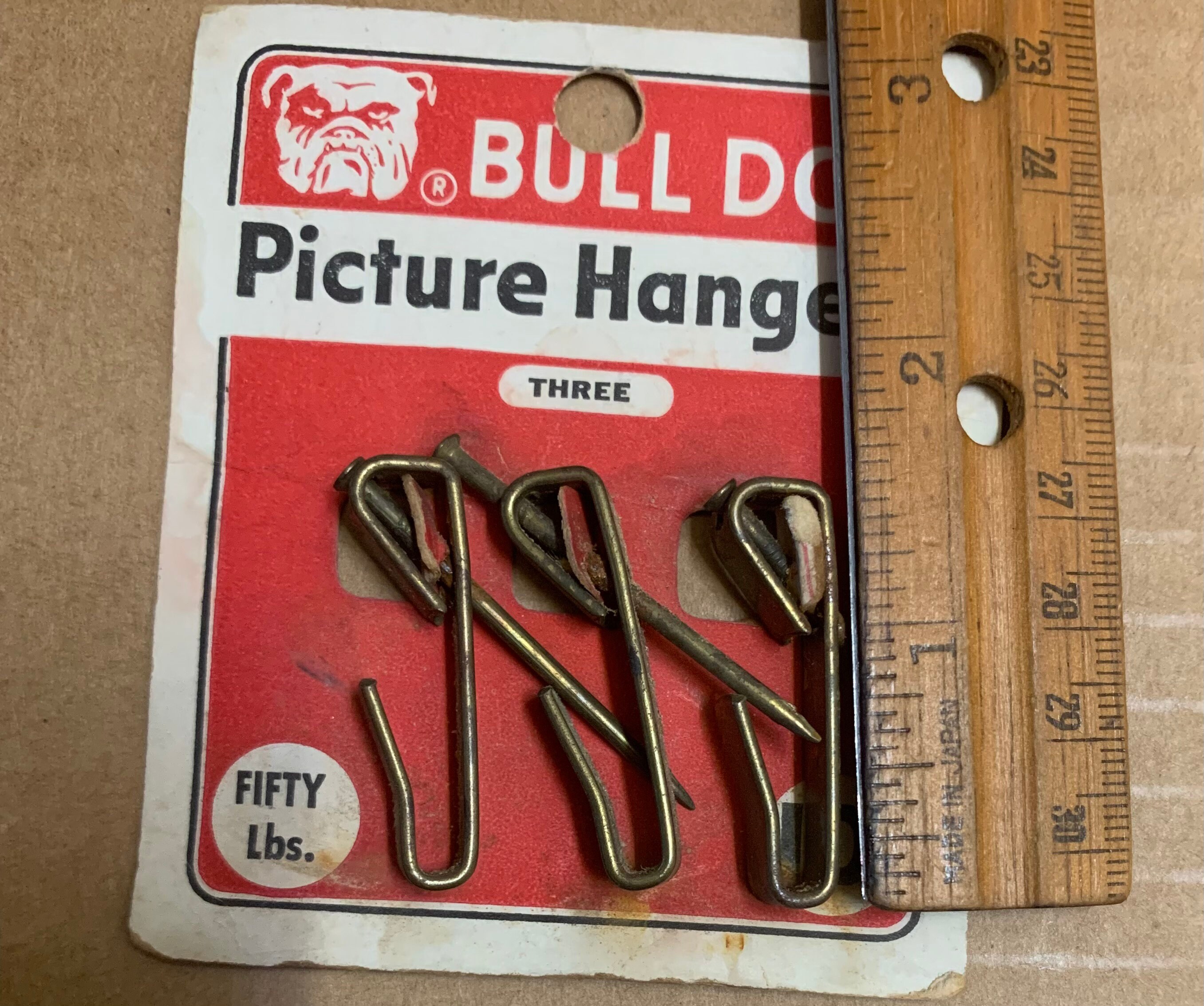 1970's True Vintage Picture Hangers Bulldog Brass Plated