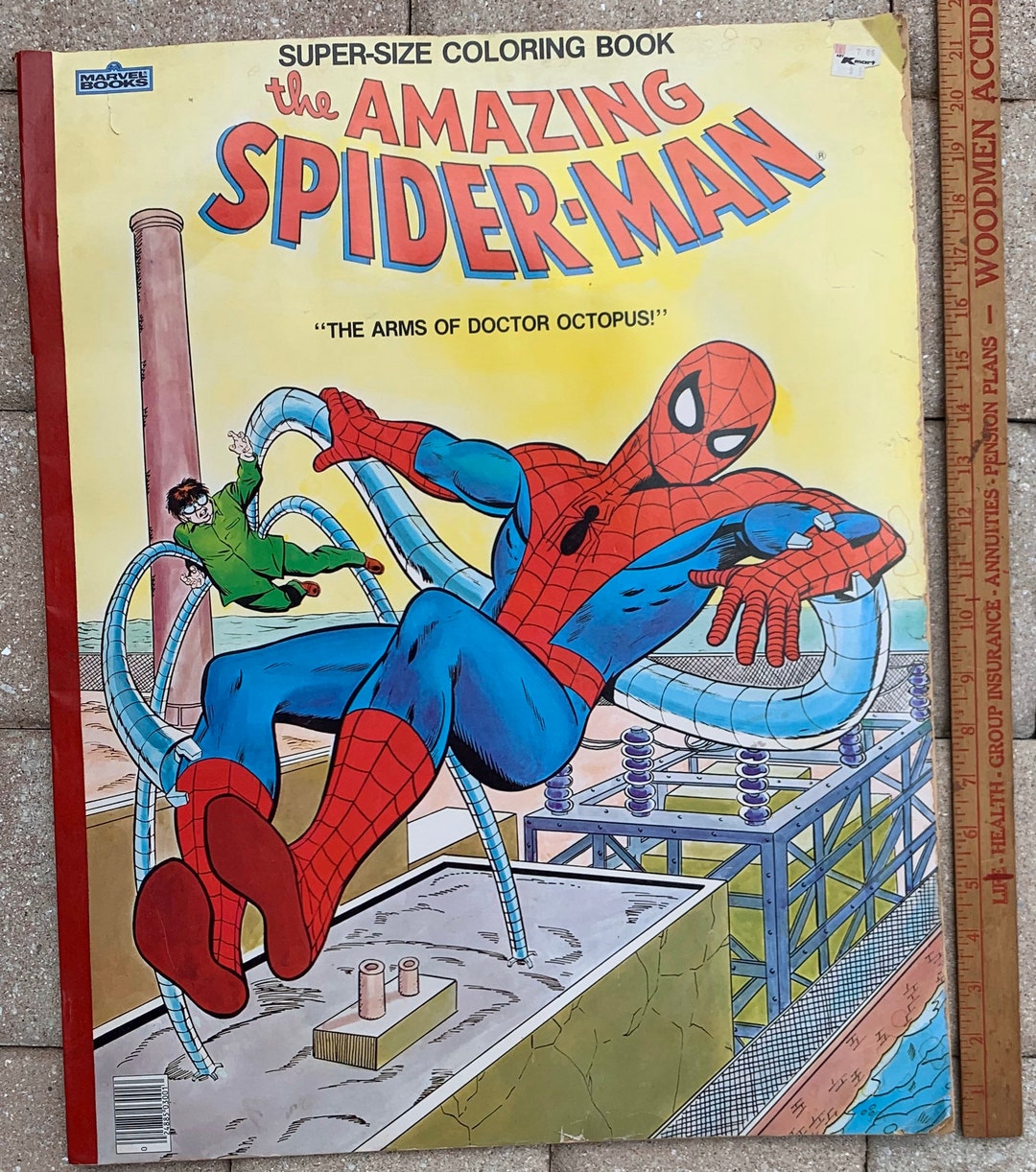 Jumbo Giant Spider Man Coloring Book Vintage 1983 Super Size USA Doctor