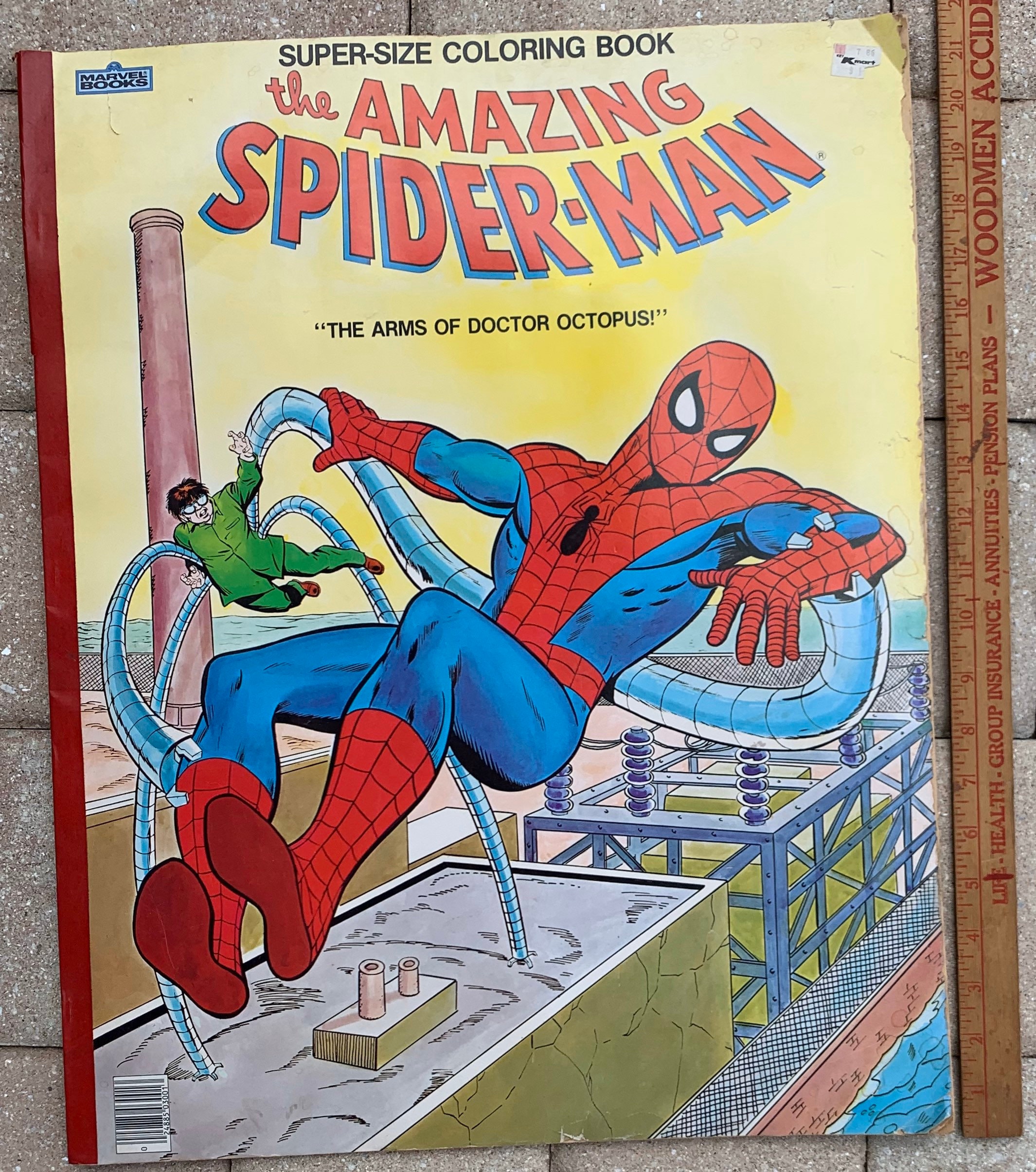 Jumbo Giant Spider Man Coloring Book Vintage 1983 Super Size USA