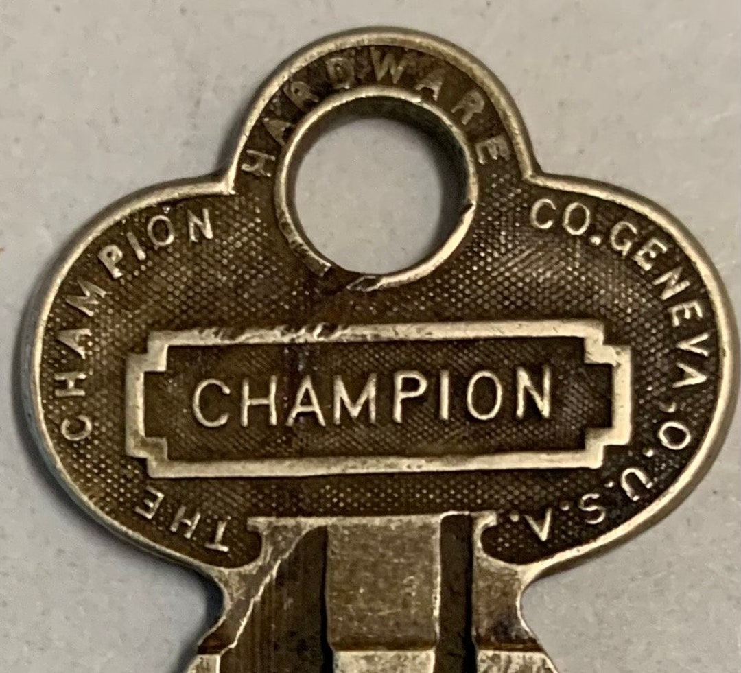 Antique RARE Champion Hardware Co Key Geneva O Ohio USA Ornate Flat ...